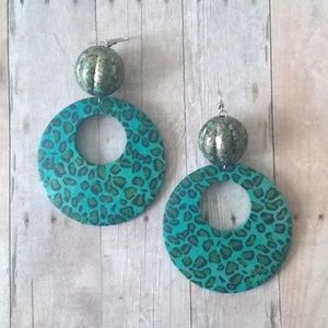 Kelli Turquoise Animal Print Earrings